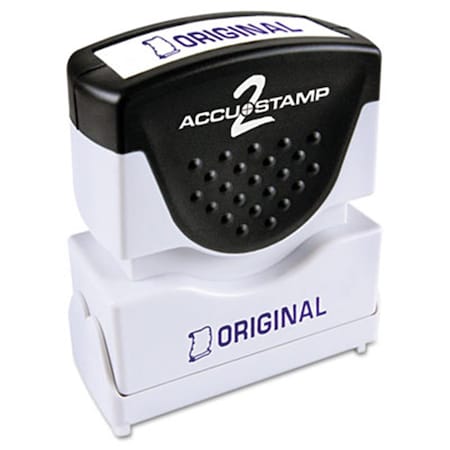 Consolidated Stamp Accustamp2 Shutter Stamp with Anti Bacteria- Blue- ORIGINAL- 1.63 x .5 35572
